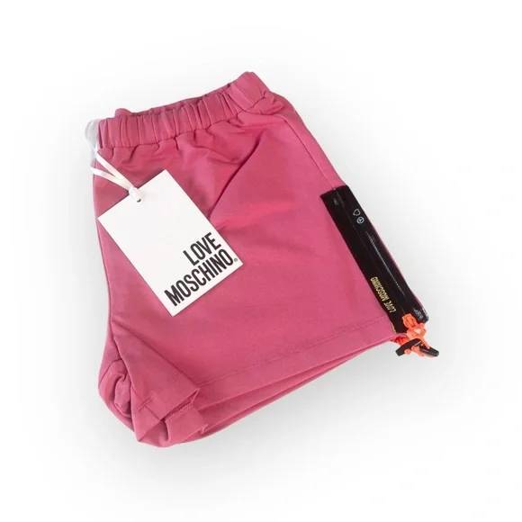 new Love Moschino ☻︎ Logo Zipper Detail Shorts ☻︎ Fuchsia Pink